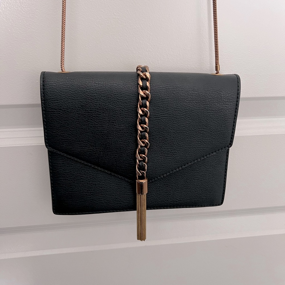 Charles & Keith Chain Tassel Shoulder Bag Black